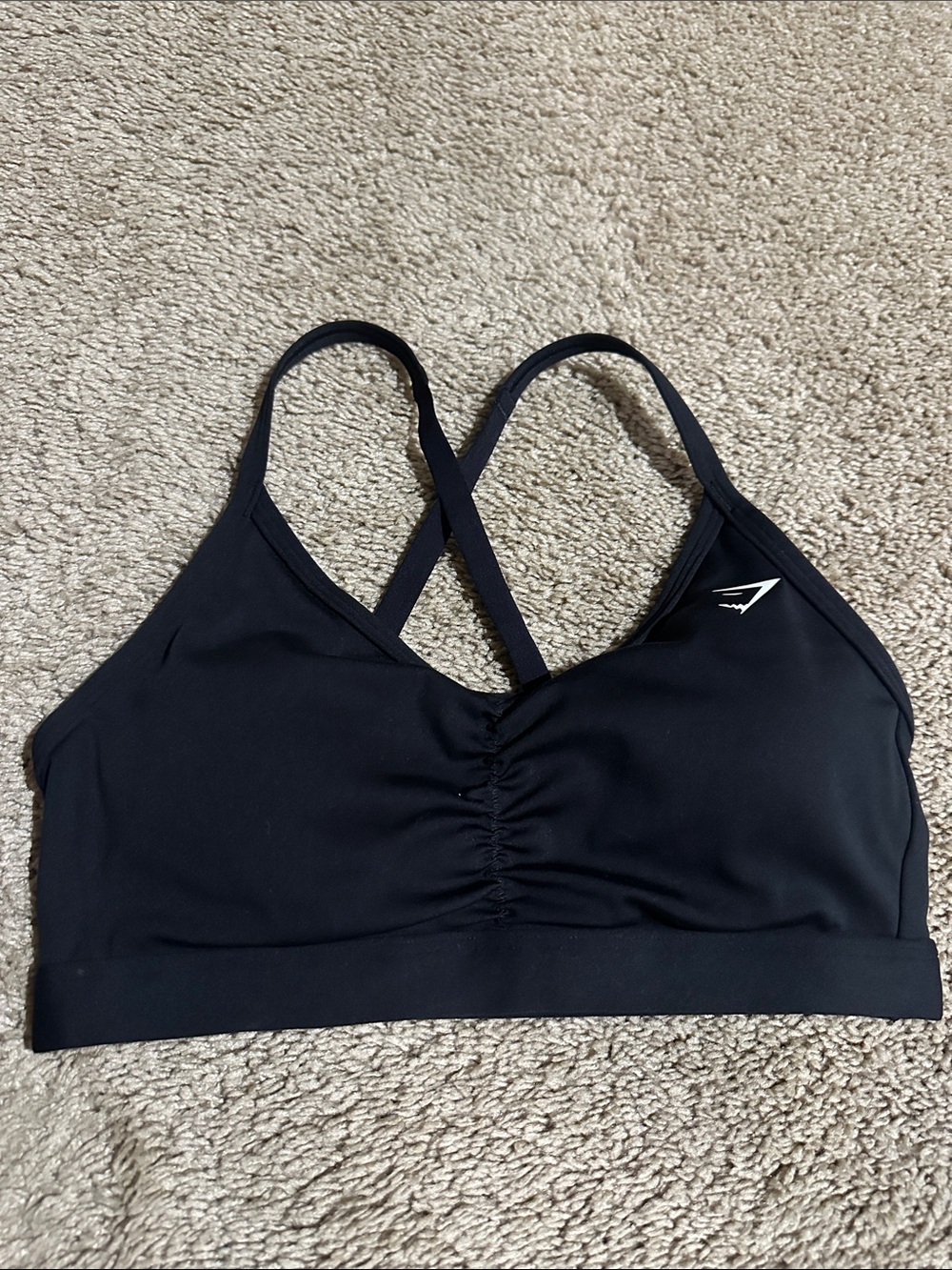 Gymshark rouched black sports bra